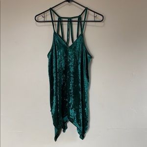 Charming Charlie Velvet Green Tank Top - Small